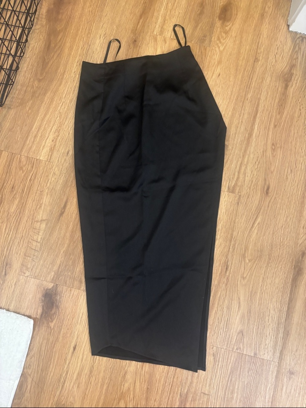 Atoir Black Midi Pencil Skirt with Straps
